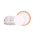 4oz clear cosmetic glass round jars bamboo lids